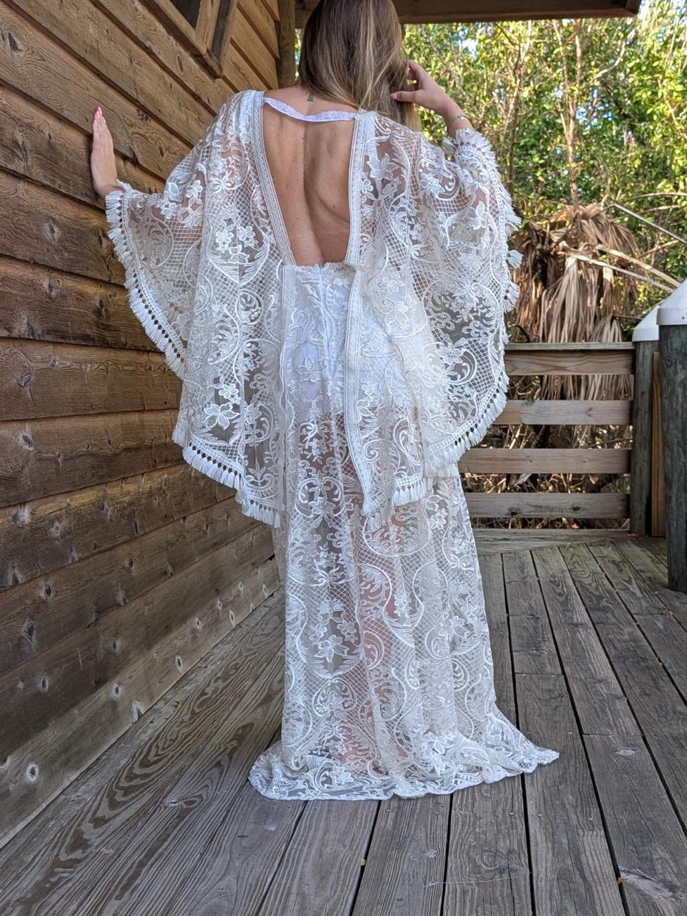 Boho Etsy Lace Maternity / Wedding / Elopement / Photoshoot Dress - size small